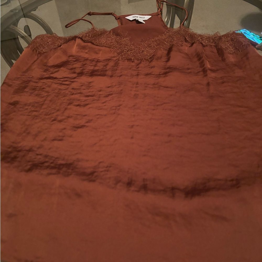 Nine West Brown satin tank